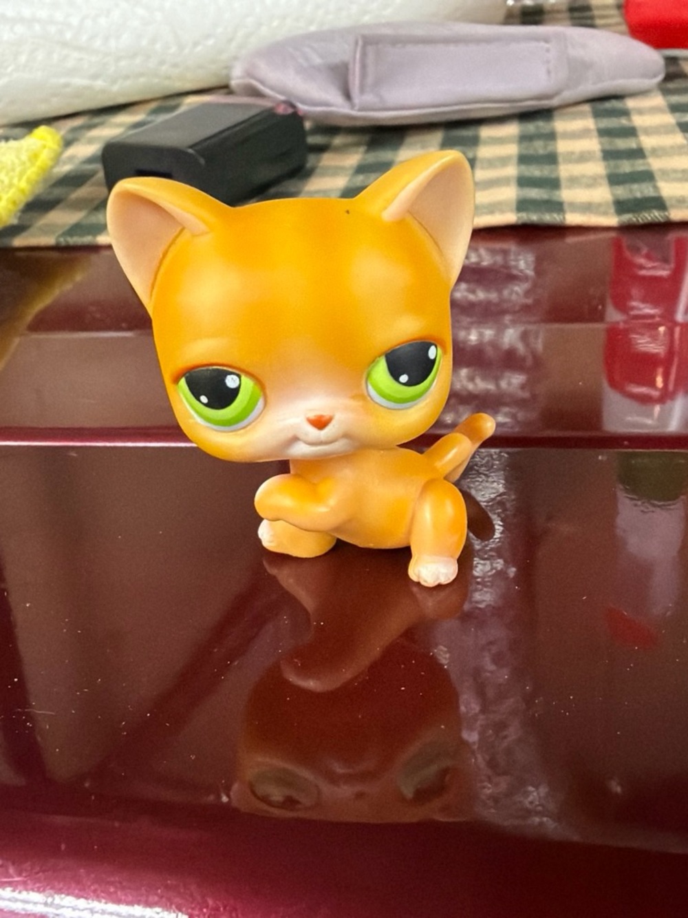 RARE LPS orange cat w green eyes !!!